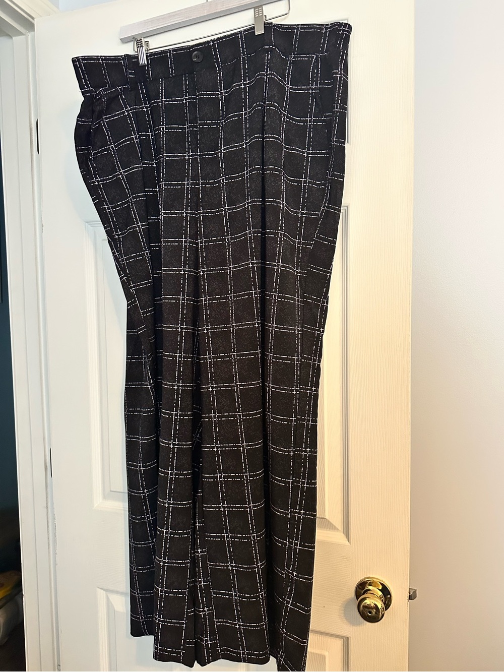 Torrid Black Windowpane wide leg Dress Pants